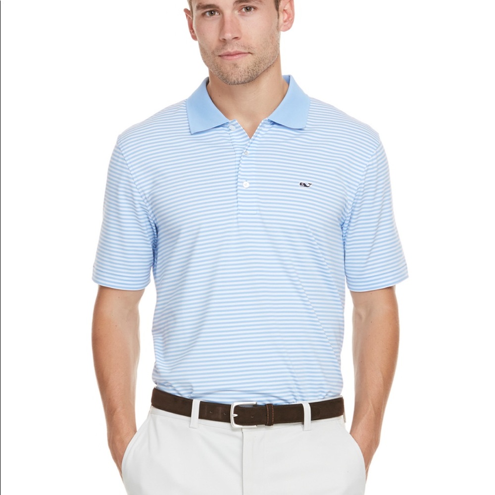 Vineyard Vines Warren Striped Performance Polo size S